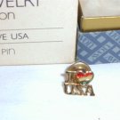Avon I Love the USA with patriotic heart tie tack pin MIB Avon I Love the USA with patriotic heart tie tack pin MIB