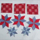 Craft appliques denim like fabric 5 stars 3 squares Craft appliques denim like fabric 5 stars 3 squares