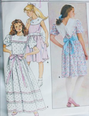 Girls' Full-skirted Sun Dress Vintage Sewing Pattern Butterick 9745