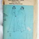Simplicity 7844 vintage 1975 pattern long eveing dress gown & poncho size 16 1/2 UNCUT