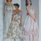 Butterick 3752 misses long prom dress size 6 pattern off shoulder 1986