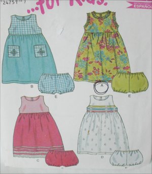 Simplicity 6072 New Look child's pattern dress sizes 1/2 1 and 2