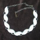 Vintage thermoset white necklace silver tone setting vintage jewelry Vintage thermoset white necklace silver tone setting vintage jewelry