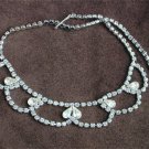 Vintage pronged rhinestone necklace 15 inches loops with teardrops jewelry