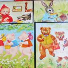 4 Vintage Whitman story frame puzzles Red Riding Hood Three Bears Pigs Peter Rabbit
