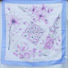 Scarf bold pink flowers blue border made in Italy polyester never worn Scarf bold pink flowers blue border made in Italy polyester never worn