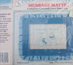 Cross stitch kit sampler Friends Make this House a Home 6 1/8x8