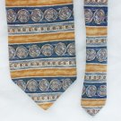 Van Heusen tie 100% silk gray blue and gold stripes 3 3/4 inches Van Heusen tie 100% silk gray blue and gold stripes 3 3/4 inches