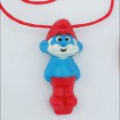 Papa Smurf necklace whistle plastic jewelry