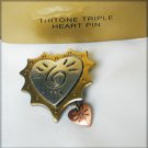 Avon Tritone triple heart pin new in box Avon Tritone triple heart pin new in box