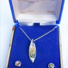 Genuine abalone necklace and stud earrings Marquis collection MIB Genuine abalone necklace and stud earrings Marquis collection MIB