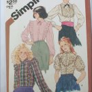 Simplicity 5727 misses blouse pattern sizes 7/8 Uncut retro 1982