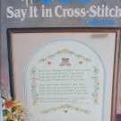 Say it in Cross Stitch pattern book Country Handcrafts 17 color designs 34 pages