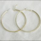 Large silverplated hoop earrings 2 1/4" diameter