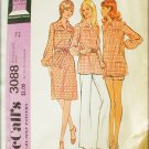 McCall 3088 misses dress top pants shorts retro 1972 UNCUT pattern size 12