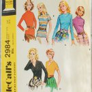 McCall 2984 misses set of blouses size 12 UNCUT pattern