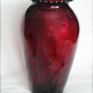 Anchor Hocking Royal Ruby Hoover vase 9" scalloped edge tall vintage Anchor Hocking Royal Ruby Hoover vase 9" scalloped edge tall vintage