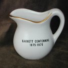McCoy pitcher Garrett Centennial IN 1975 commemorative 3 1/2" white gold trim