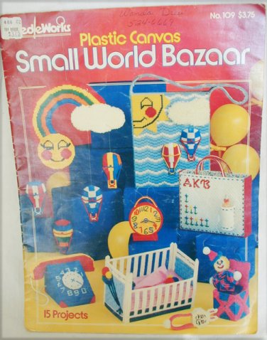 Plastic Canvas Small World Bazaar baby crib phone jack in box patterns