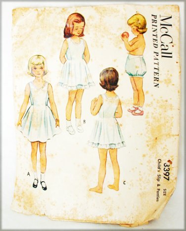 McCall 3397 vintage pattern child slip only girls size 4 from 1951