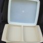 Tupperware egg carrier deviled egg keeper tan bottom clear top no inserts
