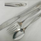 Oneida Rose stainless flatware dessert fork spoon knife