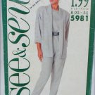 Butterick See & Sew 5981 woman's jacket top pants size XS to XL UNCUT pattern
