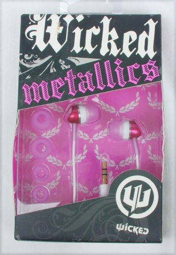 Wicked Metallics audio ear buds earplugs pink WI 1903 MIB