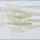 Rogers silverplate 1847 7 plain forks double center groove pointed ends