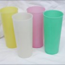 Tupperware large ice tea plastic glasses 6 1/2" pastel green is damaged #107 Tupperware large ice tea plastic glasses 6 1/2" pastel green is damaged #107