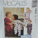 McCall 7975 child toddlers 1 or 2 piece pajamas sizes 1 2 3 sewing pattern