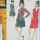 McCall 9325 misses blouse pleated skirt jacket size 8 retro pattern 1968