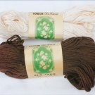 Gordon Deluxe rug yarn 2 skeins vintage 100 yards each 1 ecru 1 brown spun rayon Gordon Deluxe rug yarn 2 skeins vintage 100 yards each 1 ecru 1 brown spun rayon