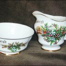 Helensburgh Scotland china creamer pitcher & sugar bowl Crichtons Gift Shop Helensburgh Scotland china creamer pitcher & sugar bowl Crichtons Gift Shop