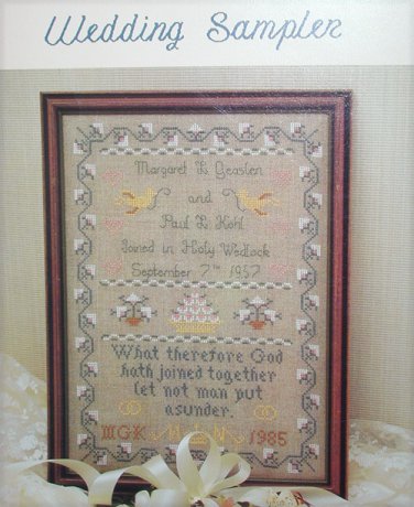 Cross stitch Wedding Sampler design Margaret McKee