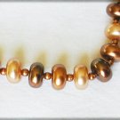 Germany necklace vintage light dark bronze plastic beads 23" good