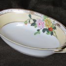 Nippon two handled oval dish bowl moriage edge hand painted porcelain Nippon two handled oval dish bowl moriage edge hand painted porcelain