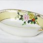 Nippon two handled oval dish bowl moriage edge hand painted porcelain