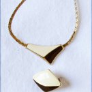 Park Lane necklace & earring set cream black enamel pendant gld tone chain Park Lane necklace & earring set cream black enamel pendant gld tone chain