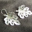BSK clip on silver tone leaf earrings BSK clip on silver tone leaf earrings