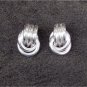 Sarah Coventry stud earrings silver tone double ring drop good