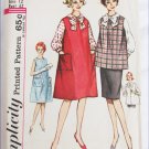 Simplicity 4641 maternity dress top skirt pattern size 12 B32 vintage 1960s