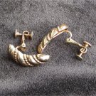 Napier clip on with tightening screw earrings gold tone crescents