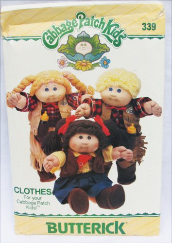 Cabbage Patch Kids Butterick 339 pattern UNCUT cowboy cowgirl outfits