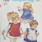 Simplicity 7918 toddler dress & apron size 1 pattern