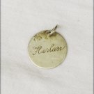 Sterling bracelet charm Harlan name round 5/8"
