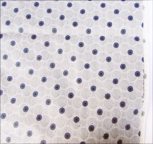 John Wolf fabric cotton rayon blue gray vintage 1970s 36