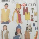 Simplicity 9500 Misses Mens Teens Vests hats scarfs sizes S M L UNCUT pattern
