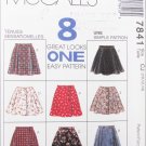 McCall 7841 girl's skirt sizes 10 12 14 UNCUT pattern