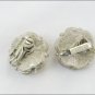 Kramer clip earrings silver tone brushed metal vintage jewelry